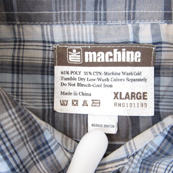 MK Machine Shirt Men's XL Snap Button Western Graphic Plaid Short Sleeve - Picture 8 of 8